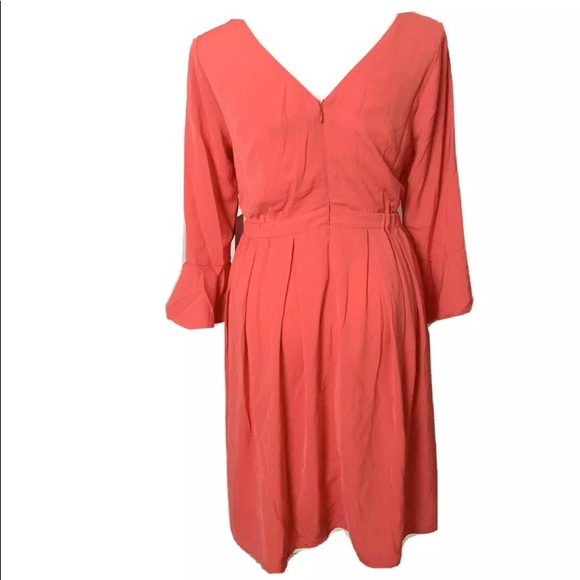 Eloquii NWT Coral Long Sleeve Bell Dress Plus Size - Picture 5 of 7